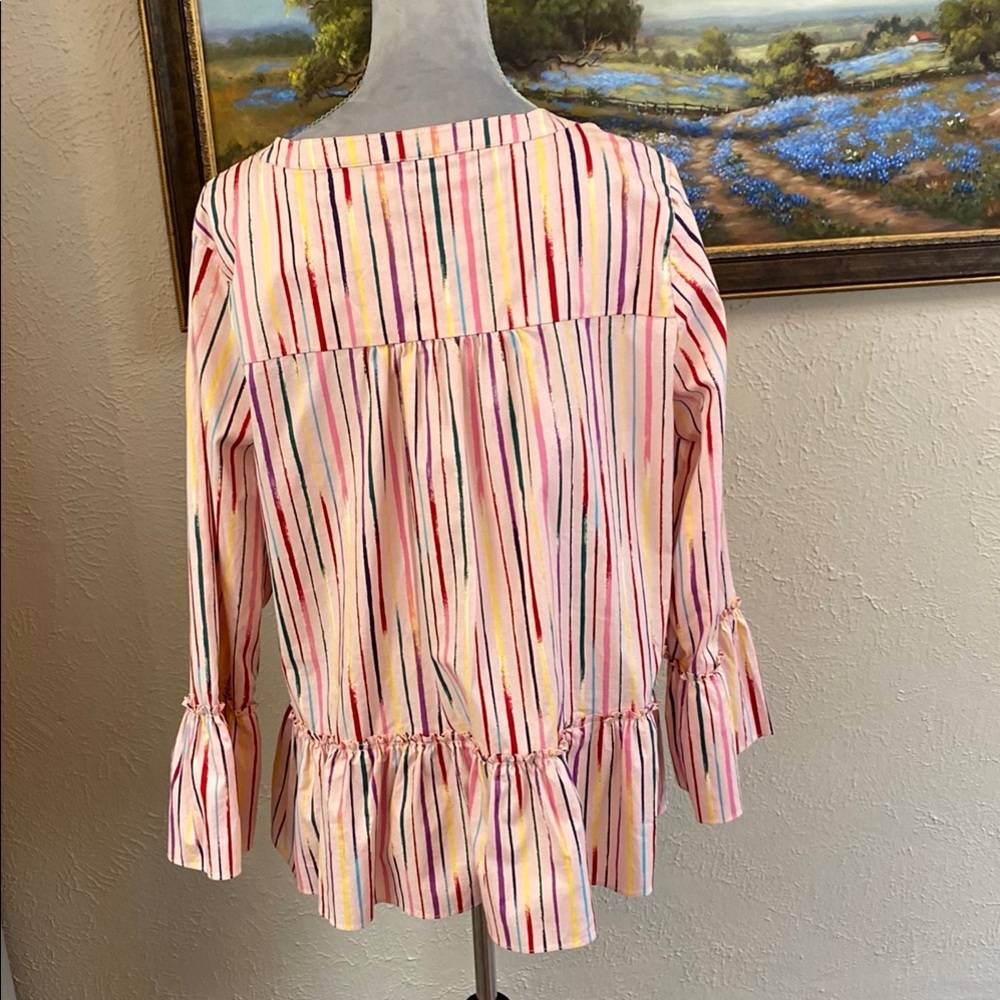 Pomander Place Multicolor Striped Ruffle Blouse - Picture 5 of 5